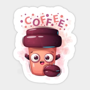 Crazy Coffee Cup Artwork Sticker